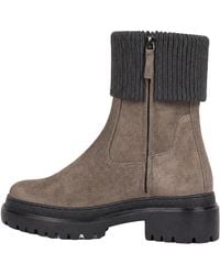 Brunello Cucinelli - Suede Leather Ankle Boots "Torba" Brun3032" - Lyst