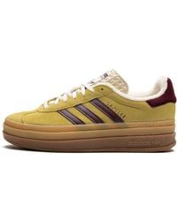 adidas - Gazelle Bold Platform "yellow Burgundy" Shoes - Lyst