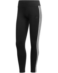 adidas - Designed-to-move 3-stripe Long Tights (black/white) Casual Pants - Lyst