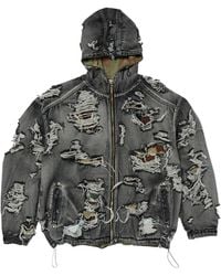 THUG CLUB - Hell Denim Camo Zip-Up Hoodie Tc25Jk2302" - Lyst