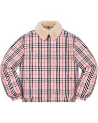 Supreme - Burberry Shearling Collar Down Puffer Jacket "Ss22 - Lyst