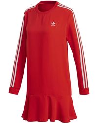 adidas - 3 Stripe Long Sleeve Dress Dw3880" - Lyst