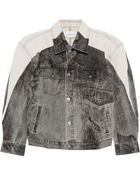 Feng Chen Wang - Denim Deconstructed Printed Oversized Jacket Fuf18Jk06" - Lyst