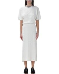 Brunello Cucinelli - Cable Knit Dress "Panama" Brun1459" - Lyst