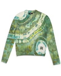 Amiri - Ma Tie Dye Cashmere Crewneck Sweatshirt Ss22Mkl007_Green" - Lyst