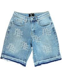 Mixed Emotions - Me Rhinestone Denim Shorts Mixe071" - Lyst