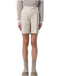 Brunello Cucinelli - Linen Tailored Shorts "Naturale" Brun1384" - Lyst