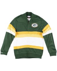 Mitchell & Ness - Nfl Front Stripe Full Zip Sweater Bay Packers - Lyst