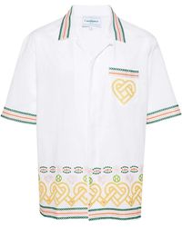 CASABLANCA - Anglaise Gradient Hearts Button Up Shirt & Ms24-Sh-003-01" - Lyst