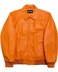 Sp5der - Debossed Web Leather Jacket 375" - Lyst