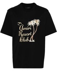 Amiri - Twisted Palm Tree Graphic T-Shirt Amjyte1055 001" - Lyst