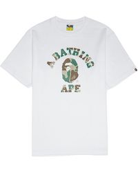 A Bathing Ape - Liquid Camo College T-Shirt Drab 001Tek301028M Wh X Od" - Lyst