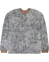 DIESEL - Camo Burn Out Print Long Sleeve T-Shirt A146010Hnas9Dba" - Lyst