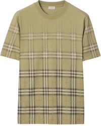 Burberry - Gradient Check Cotton T-Shirt "Glade" 8119023" - Lyst