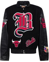 Jeff Hamilton - Chicago Bulls Wool & Leather Old English Varsity Jacket Nba Chi Bul 109" - Lyst