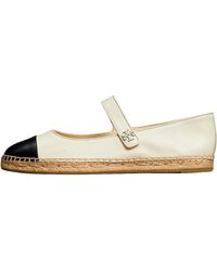 Tory Burch - Cap-Toe Mary Jane Espadrille Flats "Light Cream Perfect" 178304 100" - Lyst