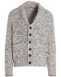 Brunello Cucinelli - Shawl Collar Knit Cardigan "Marled" Brun2325" - Lyst