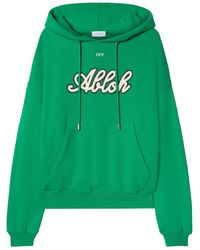 Off-White c/o Virgil Abloh - Varsity Print Cotton Hoodie "College" Ombb118S24Fle0055561" - Lyst