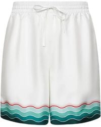 CASABLANCA - Montagne Ondulee Silk Shorts Mpf25 Tr 012 03" - Lyst