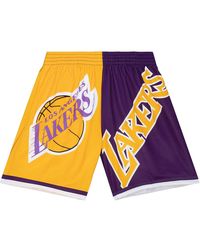 Mitchell & Ness - Big Face Fashion Shorts 5.0 "Nba La Lakers" Pshr4351 Lalyypppyell" - Lyst