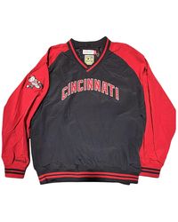 Mitchell & Ness - Nylon Pullover Jacket Vintage Logo "Mlb Reds" Jk9272 Creblck" - Lyst