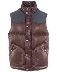 Brunello Cucinelli - Leather Puffer Vest Brun2255" - Lyst