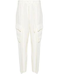 Brunello Cucinelli - Wool Viscose Tapered Trousers "Naturale" Brun1387" - Lyst