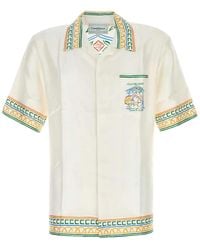 CASABLANCA - Temple Tennis Club Silk Button Up Shirt & U-Mf24-Sh-003-03" - Lyst