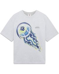 CASABLANCA - Flaming Tennis Ball Oversized Short Sleeve T‑Shirt P26 Jts 044 02" - Lyst