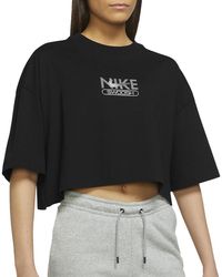 Nike - Sportswear Swoosh Cropped Short-Sleeve Top Dr5624 010" - Lyst