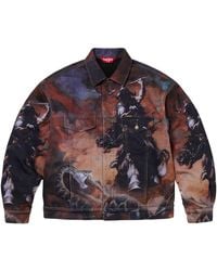 Supreme - Frazetta Faux Shearling Lined Trucker Jacket "Fw24" Su865" - Lyst