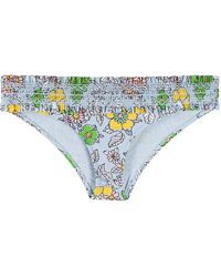Tory Burch - Costa Smocked Hipster Bikini Bottoms Floral" 45817 400" - Lyst