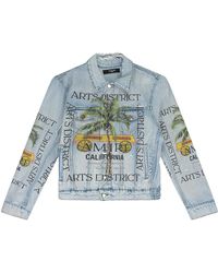 Amiri - Rum Label Trucker Jacket "Light" Ss22Mdt002_Light_Indigo" - Lyst