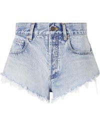 Balenciaga - Frayed Raw-Edge Denim Shorts 46376663163094812" - Lyst