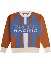 Rhude - Pavil Knit Crewneck Sweater "Brick Cream Rhps24Sw06973146 Brc" - Lyst