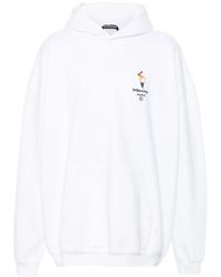 Balenciaga - Embroidered Paris Olympics Logo Oversized Hooded Sweatshirt Multi" It07 620973 Tiv45 9040" - Lyst