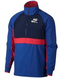 Nike - Half Zip Woven Archive Athletic Rain Jacket "Deep Royal Obsidian 921743 480" - Lyst