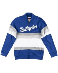 Mitchell & Ness - Mlb Front Stripe Full Zip Sweater "Los Angeles Dodgers - Lyst