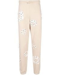 DENIM TEARS - Rhinestone Cotton Wreath Sweatpants "Oatmeal" Dt028" - Lyst