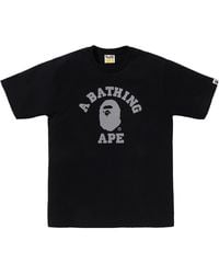 A Bathing Ape - Reflective On College Ss T-Shirt 0Zxtem00710Xq Bkx" - Lyst