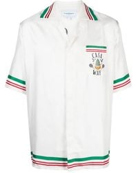 CASABLANCA - Casa Way Silk Button Up Shirt & Mf23-Sh-014-01" - Lyst