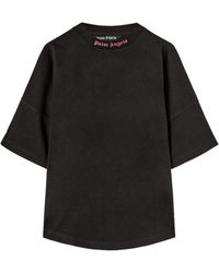 Palm Angels - Doubled Logo Over T-Shirt Pmaa002C99Jer00 81032" - Lyst