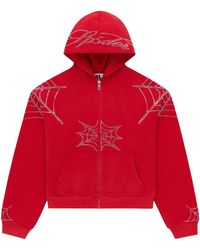 Sp5der - Rhinestone Web Zip Hoodie 498" - Lyst