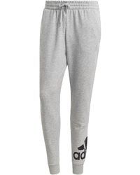 adidas - Essentials French Terry Tapered Cuff Logo Pants "Medium Heather Gk8978" - Lyst