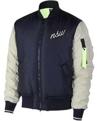 Nike - Sportswear Down Fill Bomber Jacket Blue/ White - Lyst