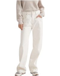 Brunello Cucinelli - Relaxed Cotton Trousers "Off" Brun1652" - Lyst