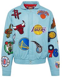 Jeff Hamilton - Nba Collage Vegan Leather Jacket Carolina "Collage Unc" Nba-201-Car" - Lyst
