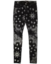Amiri - Cotton Flocked Bandana Skinny Jeans Mds050023" - Lyst