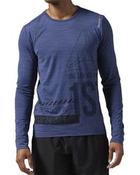 Reebok - One Series Running Long Sleeve Activchill T-Shirt Ink" S94241" - Lyst