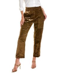 Brunello Cucinelli - Velvet High-Waisted Trousers Brun1305" - Lyst